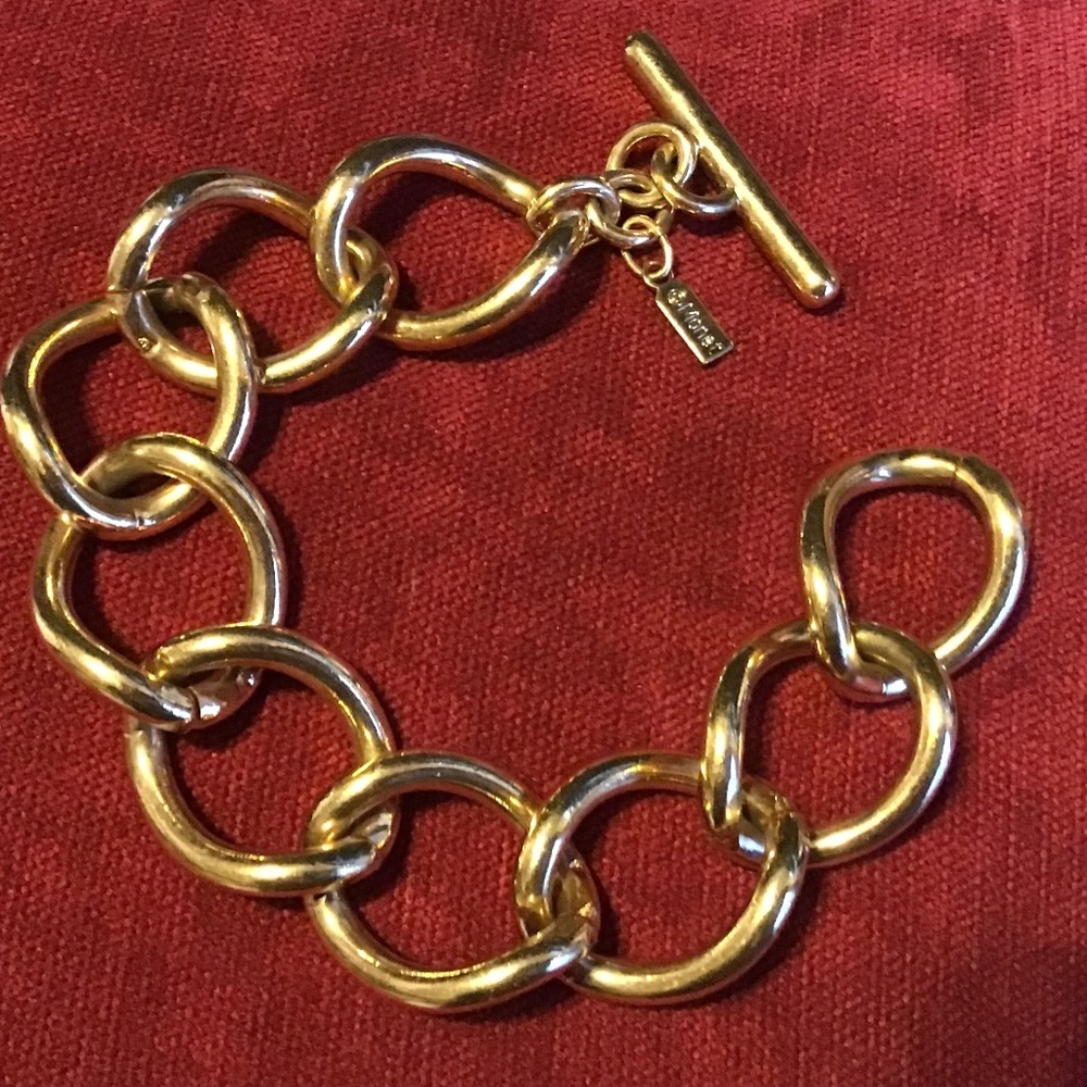 Large Gold MONET bracelet chunky